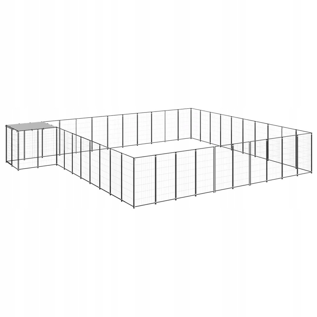 Levně Psí kotec černý 31,46 m² ocel