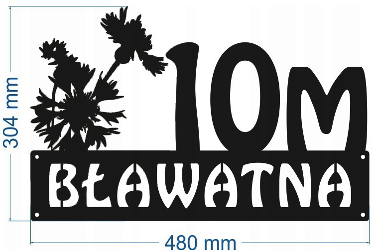 Číslo Na Dom 60 cm Tabuľa Adresa Ocel 2 mm Grafika 47