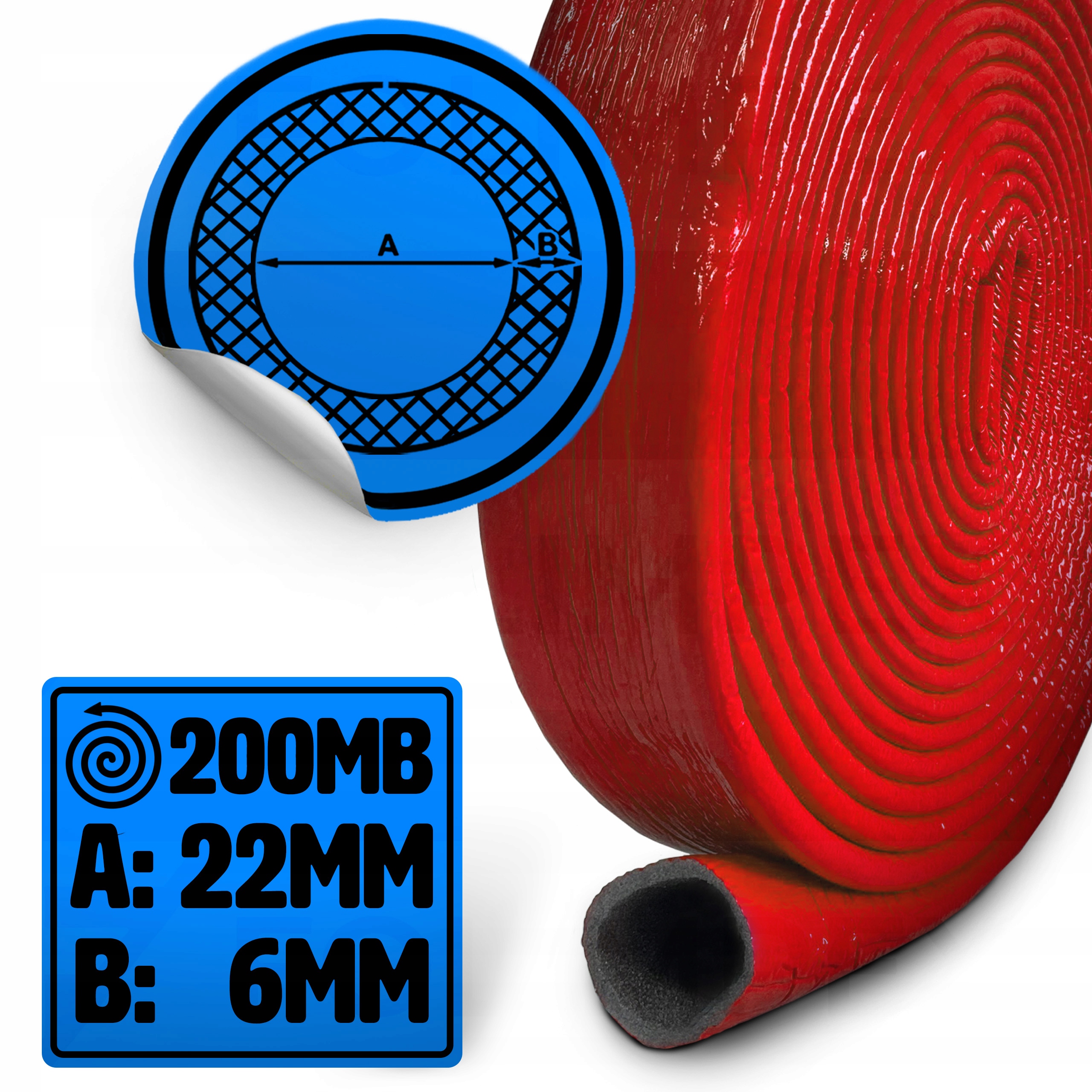 OTULINA NA RURĘ 22/6 IZOLACJA CZERWONA 200 MB