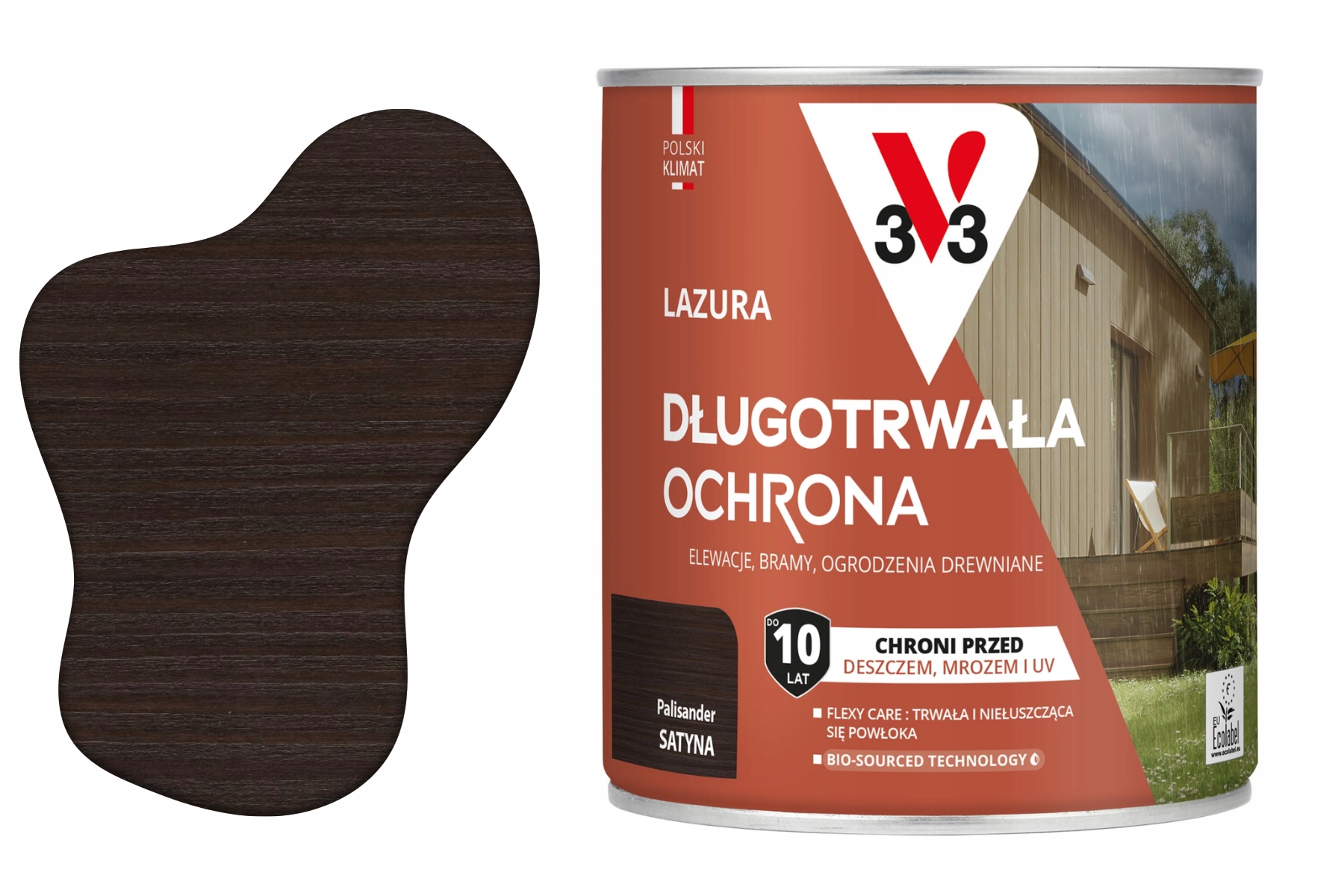 Lazura 10 let ochrany palisandr satén 0.75 l V33