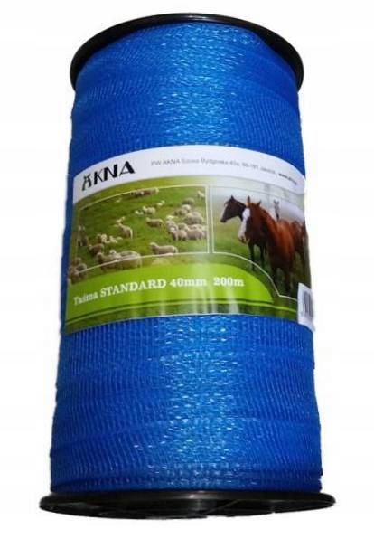 

Taśma Standard 40mm 200m Niebieska konie pastuch