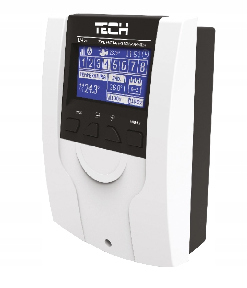 L-4 WIFI TECH STEROWNIK SIŁOWNIK TERMOSTATYCZNYCH Waga produktu z opakowaniem jednostkowym 0.748 kg