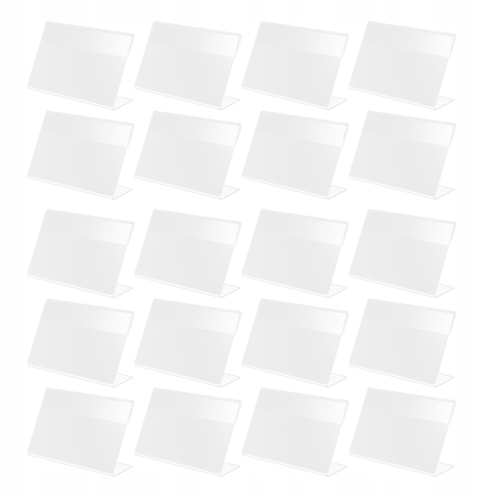 PRZEZROCZYSTE PLASTIKOWE POJEMNIKI NA ETYKIETY 20 SZT