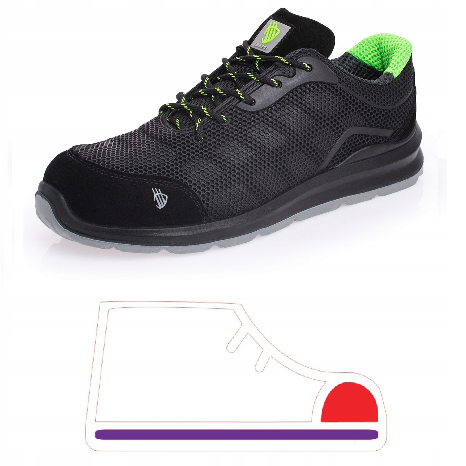 Robocze Buty Lekkie Męskie Bhp Przewiewne Sportowe Adidasy Z Podnoskiem