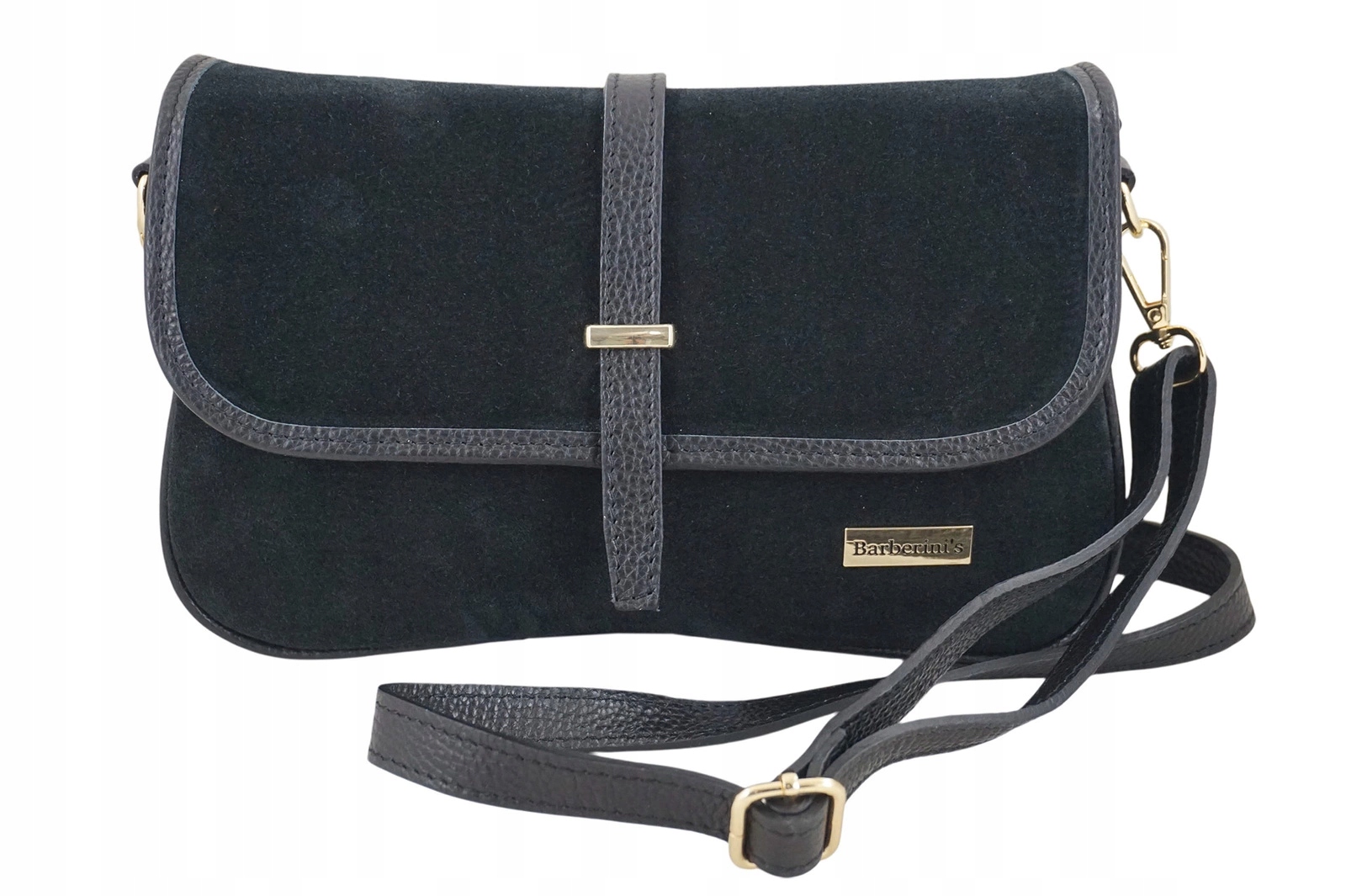 Semišová dámská kabelka Barberini's černá, přírodní kůže, univerzální