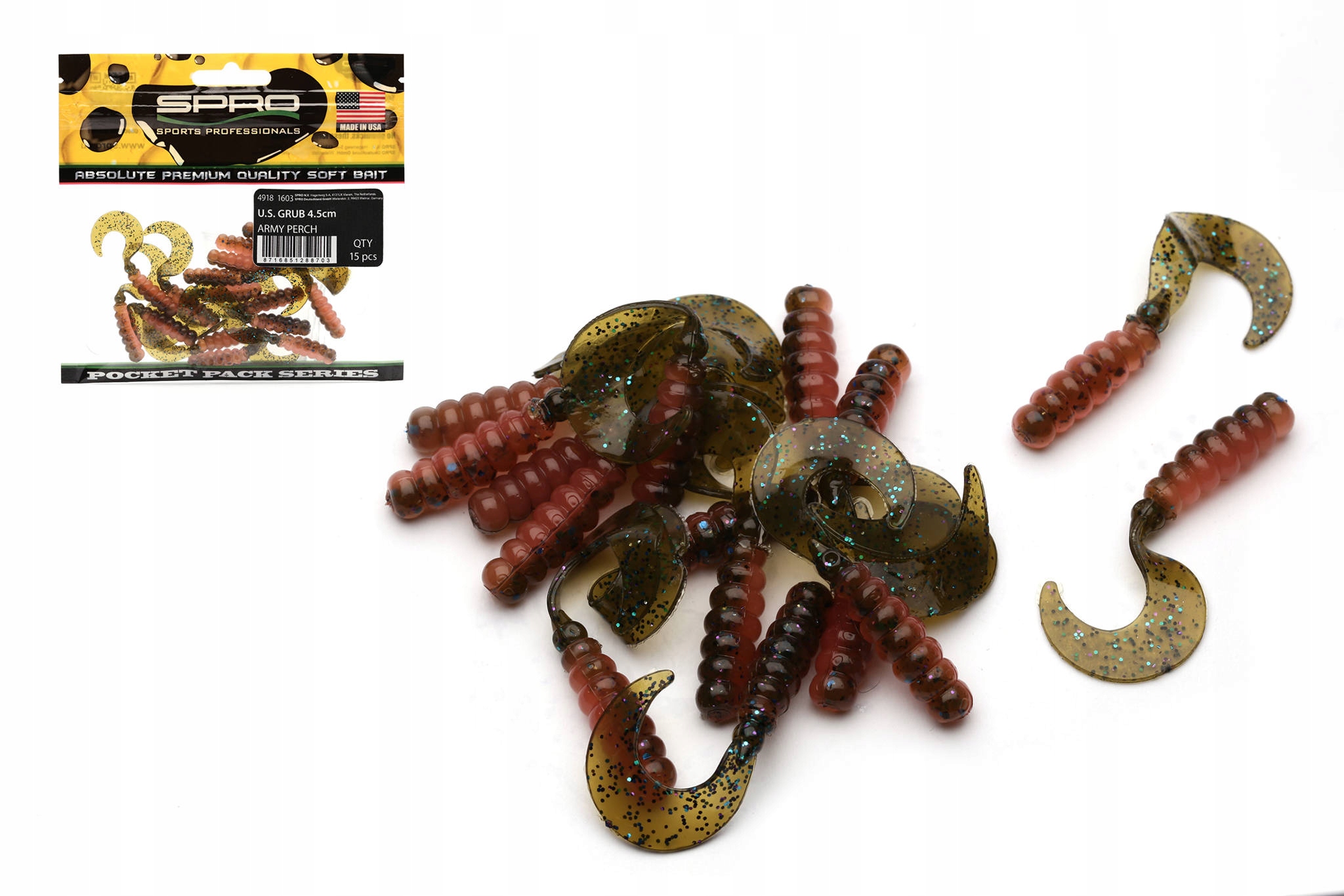 

Zestaw Twisterów Spro U.s.grub 4,5cm Army Perch