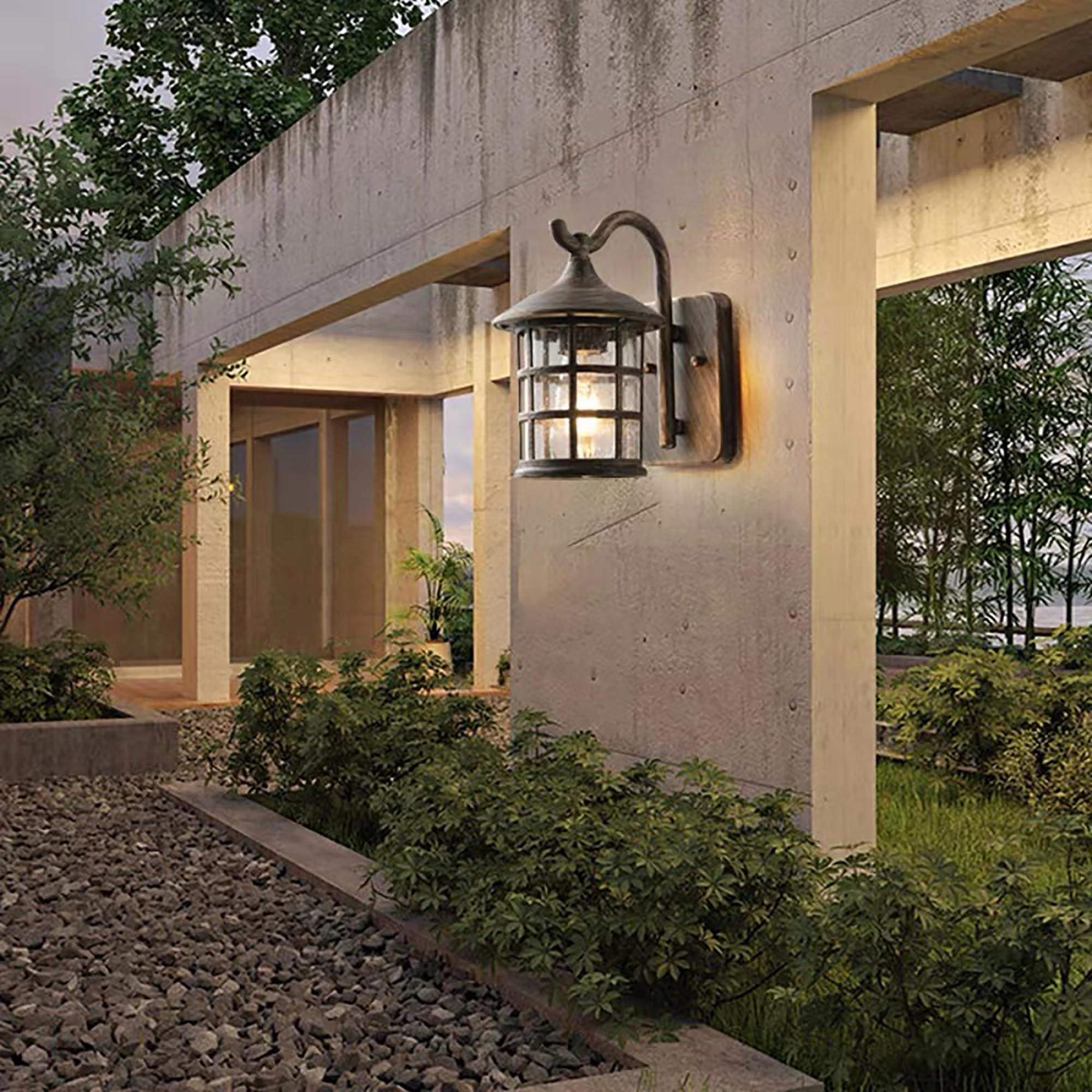 Lampa Zewnętrzna Vintage Aluminiowa Szklana E27 Na Taras Balkon ZenithBeam — miniatura 6