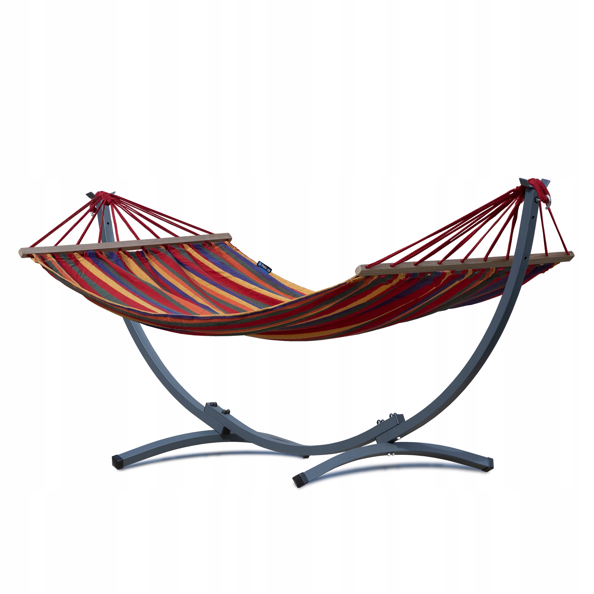 Hamak z drążkiem stelaż stalowy do 200kg hamak ogrodowy solidny Potenza