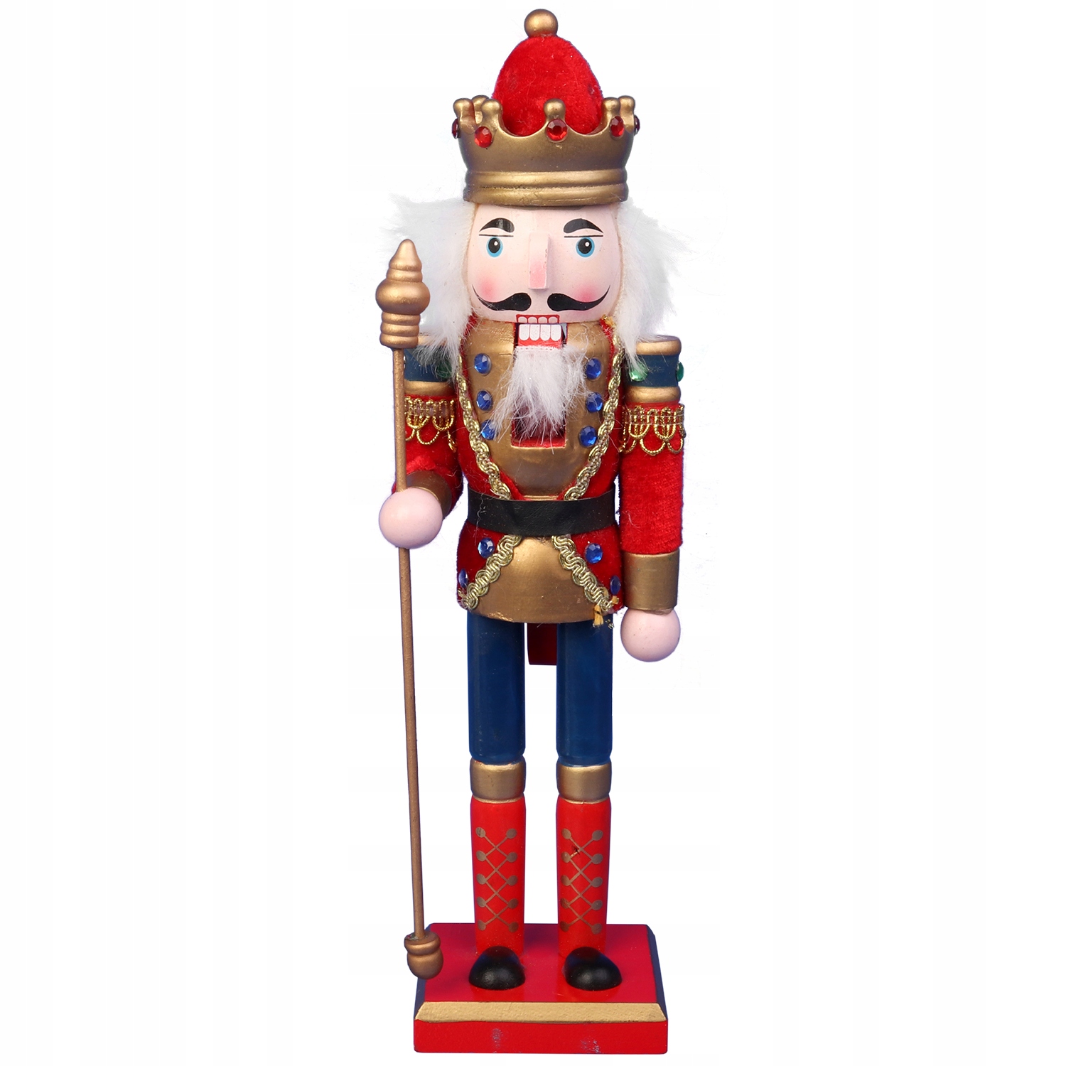 DZIADEK DO ORZECHÓW FIGURKA DREWNO 30cm CZERWONA