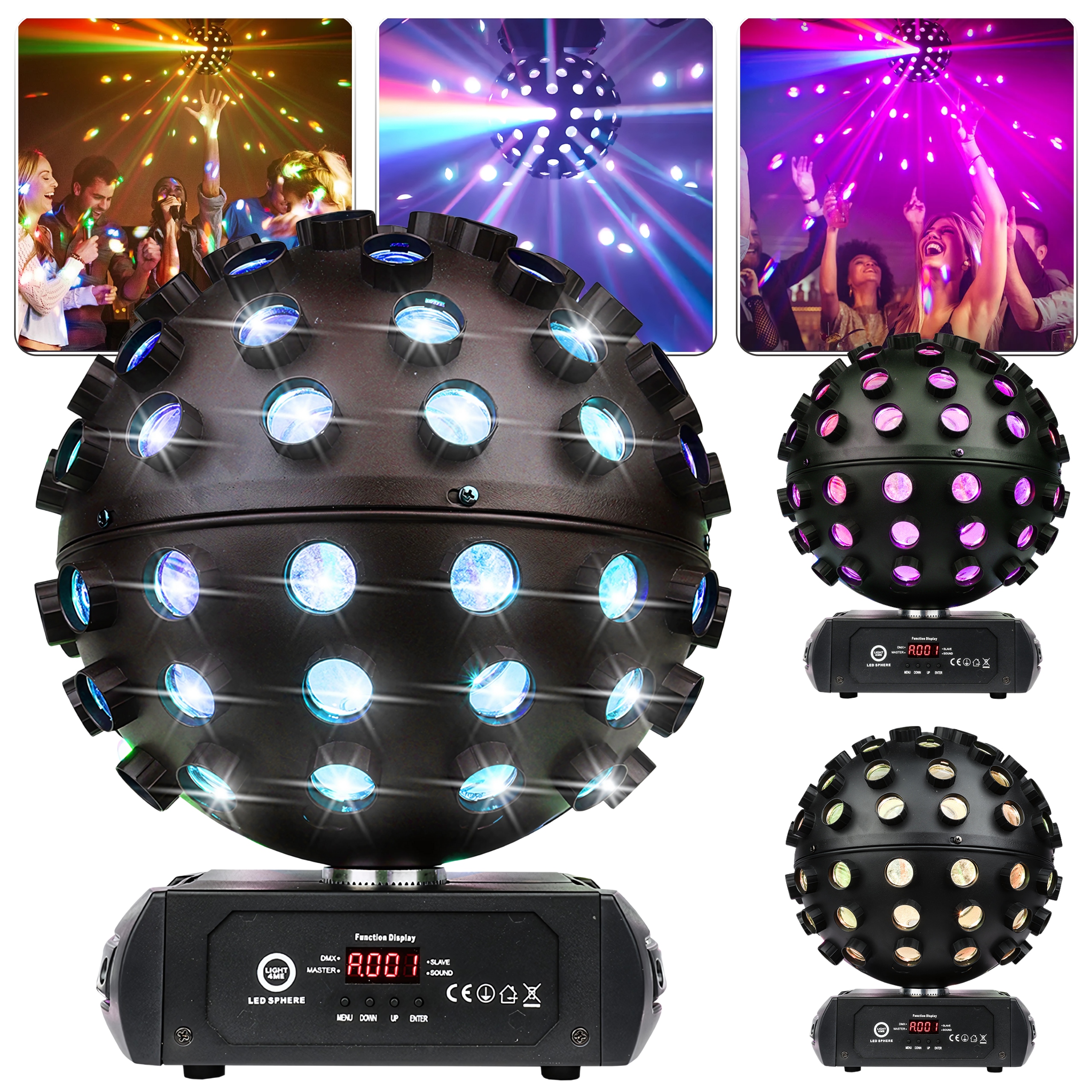 Zrcadlová Koule Disco Led Světelný Efekt 5x18W Rgbwa-uv Reflektor Na Párty