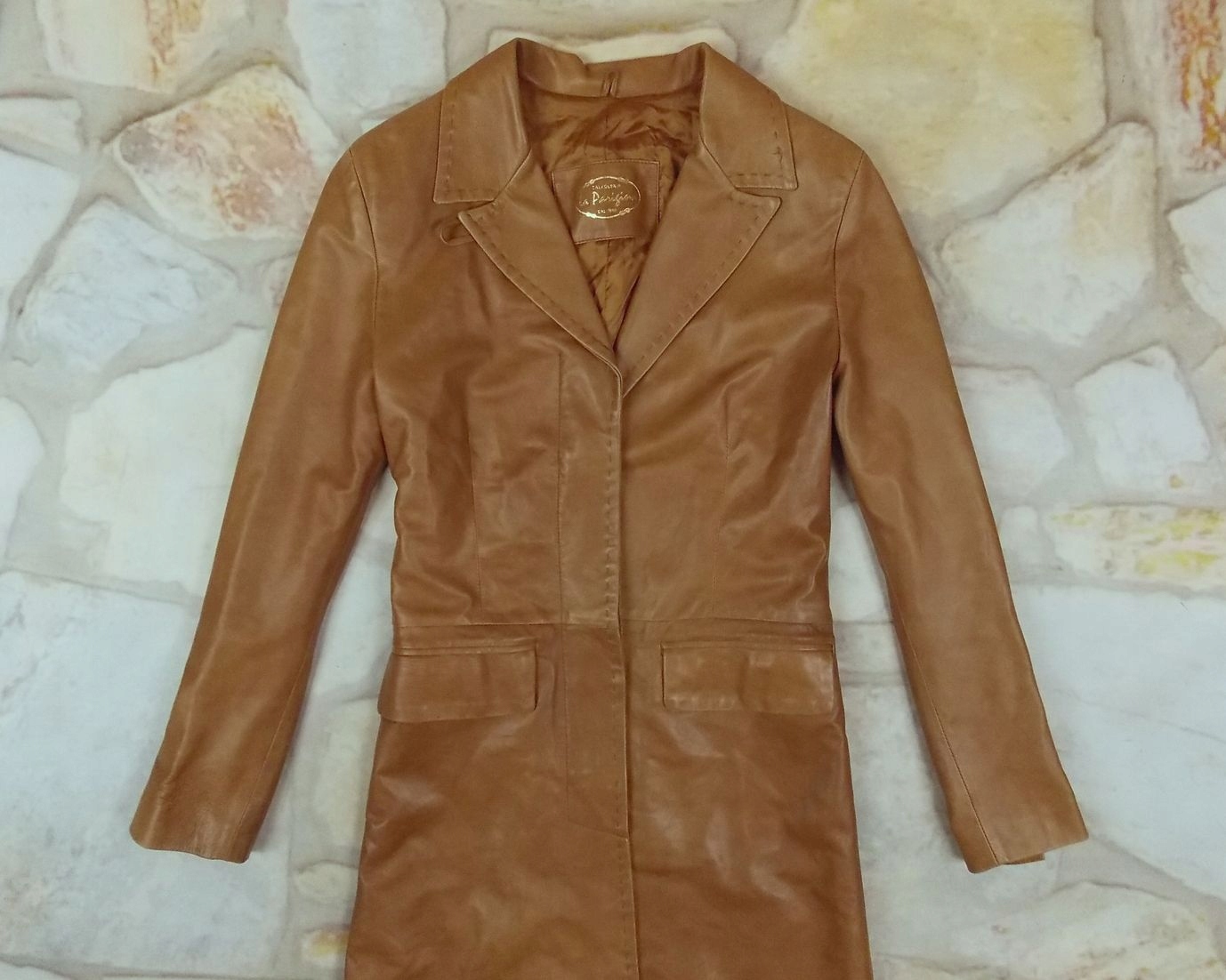 la parigina calzoleria piękny płaszcz skórzany M/L Model la parigina calzoleria