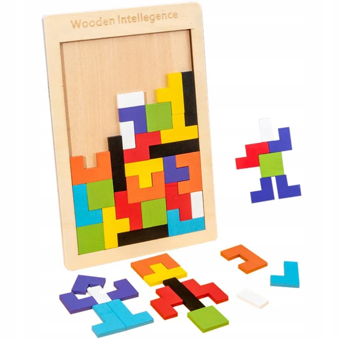 

Klocki Puzzle Drewniane Tetris Układanka Tangram