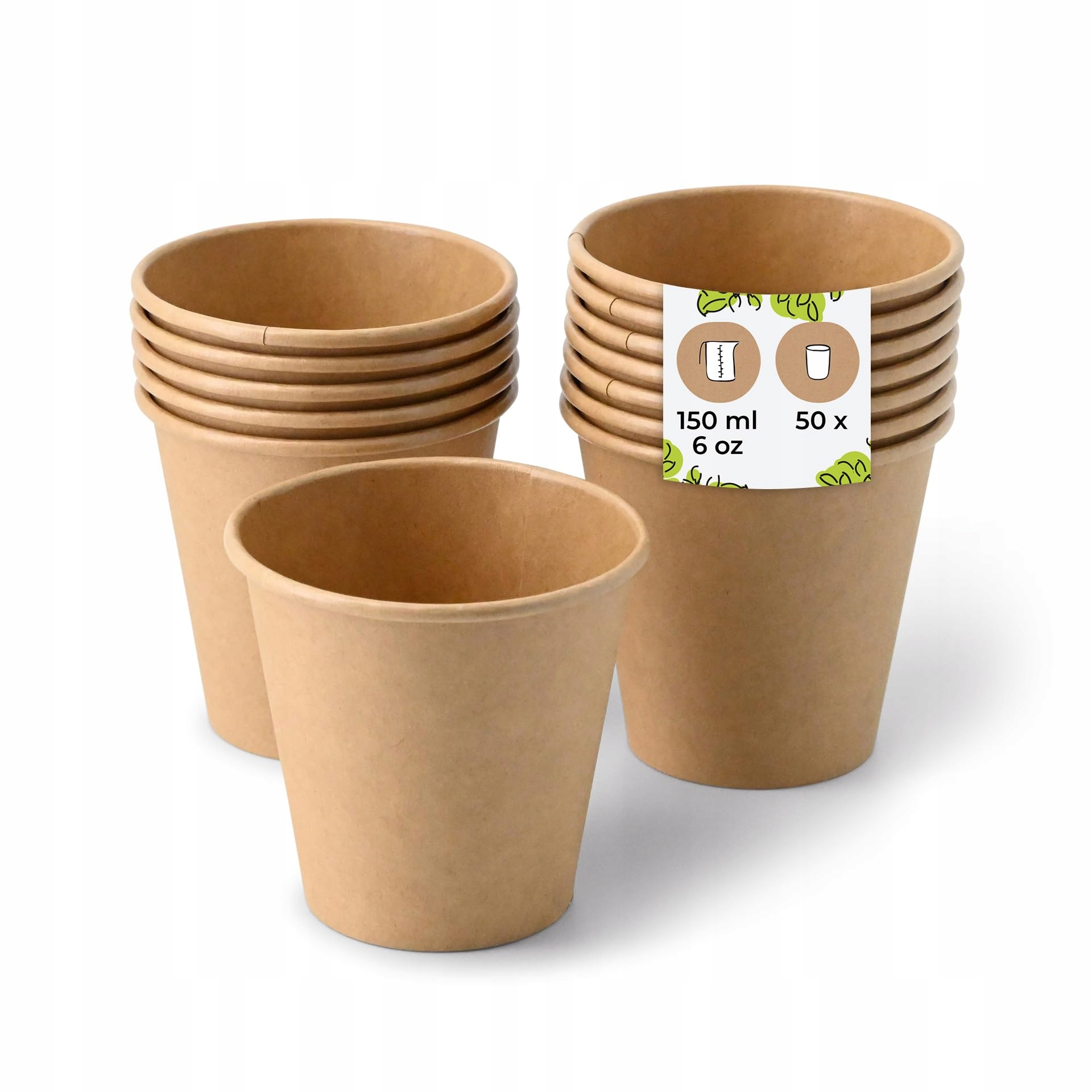 Biozoyg Ekologické Papírové Kelímky 150 Ml 50 Kusů Becher Plastikfrei