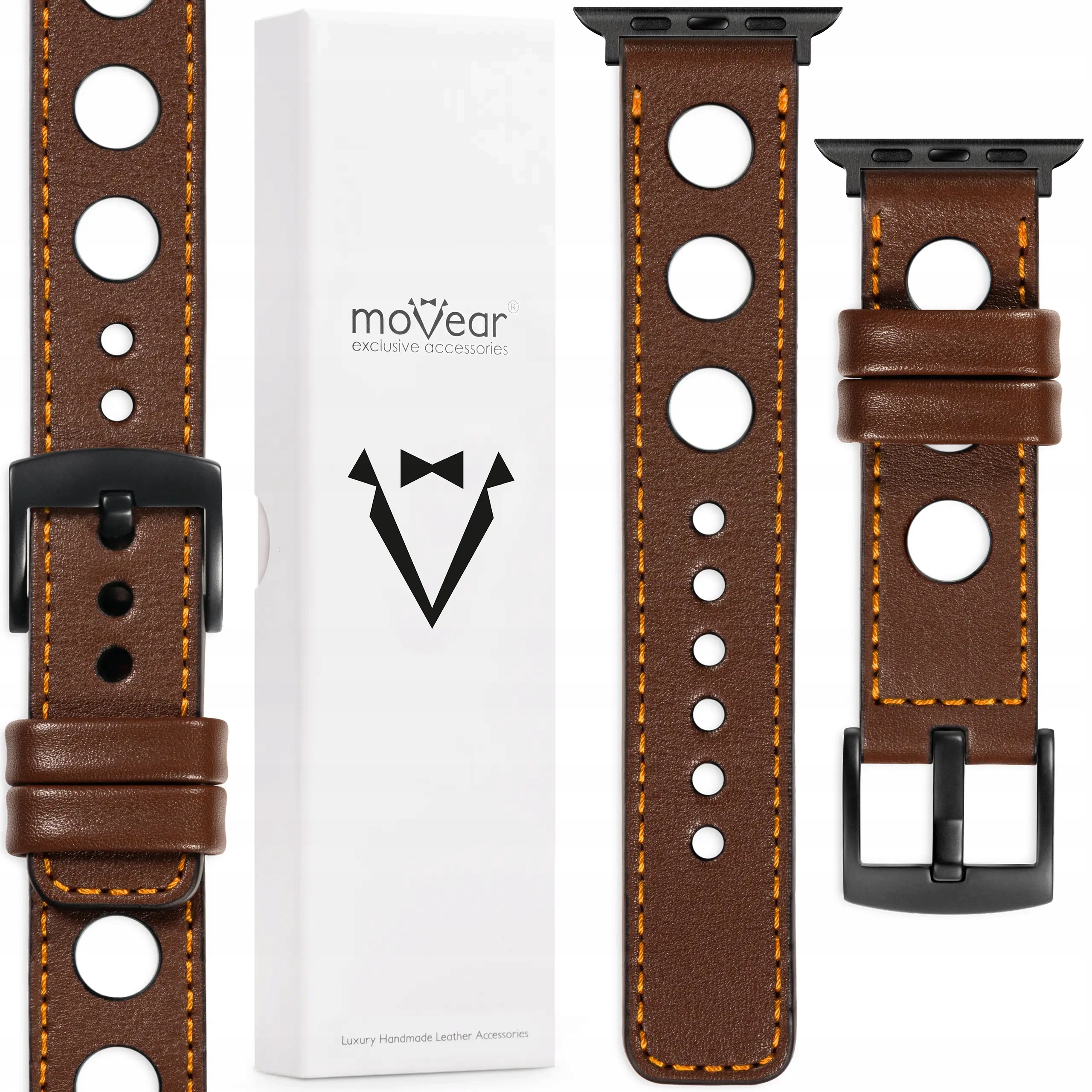 Exkluzivní kožený řemínek Apple Watch Ultra 49/46-44 mm, tmavě hnědý