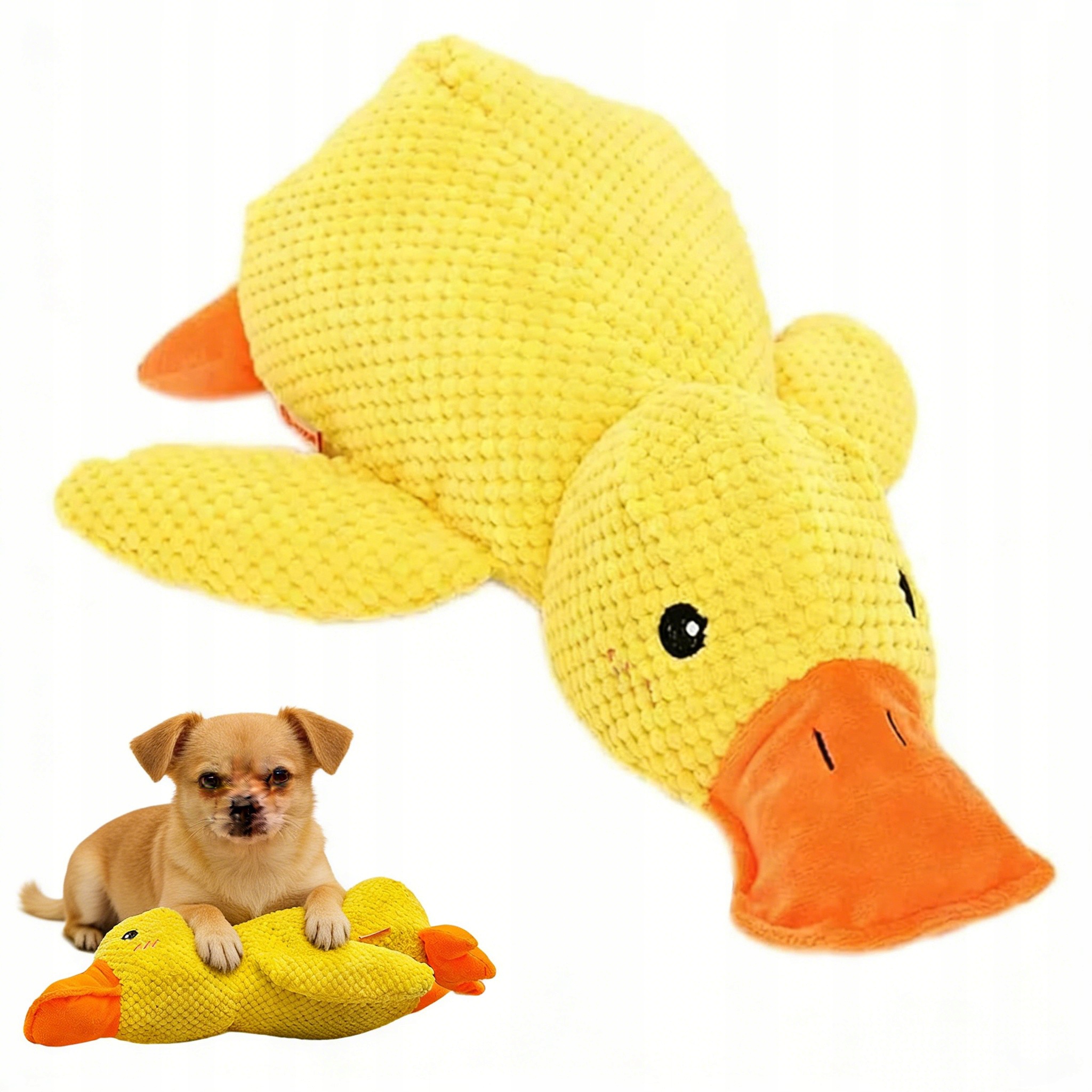 Levně Velká Interaktivní Hračka Pro Psy Kachna Mazlivá Hračka Bez Pískání 45x38x17cm