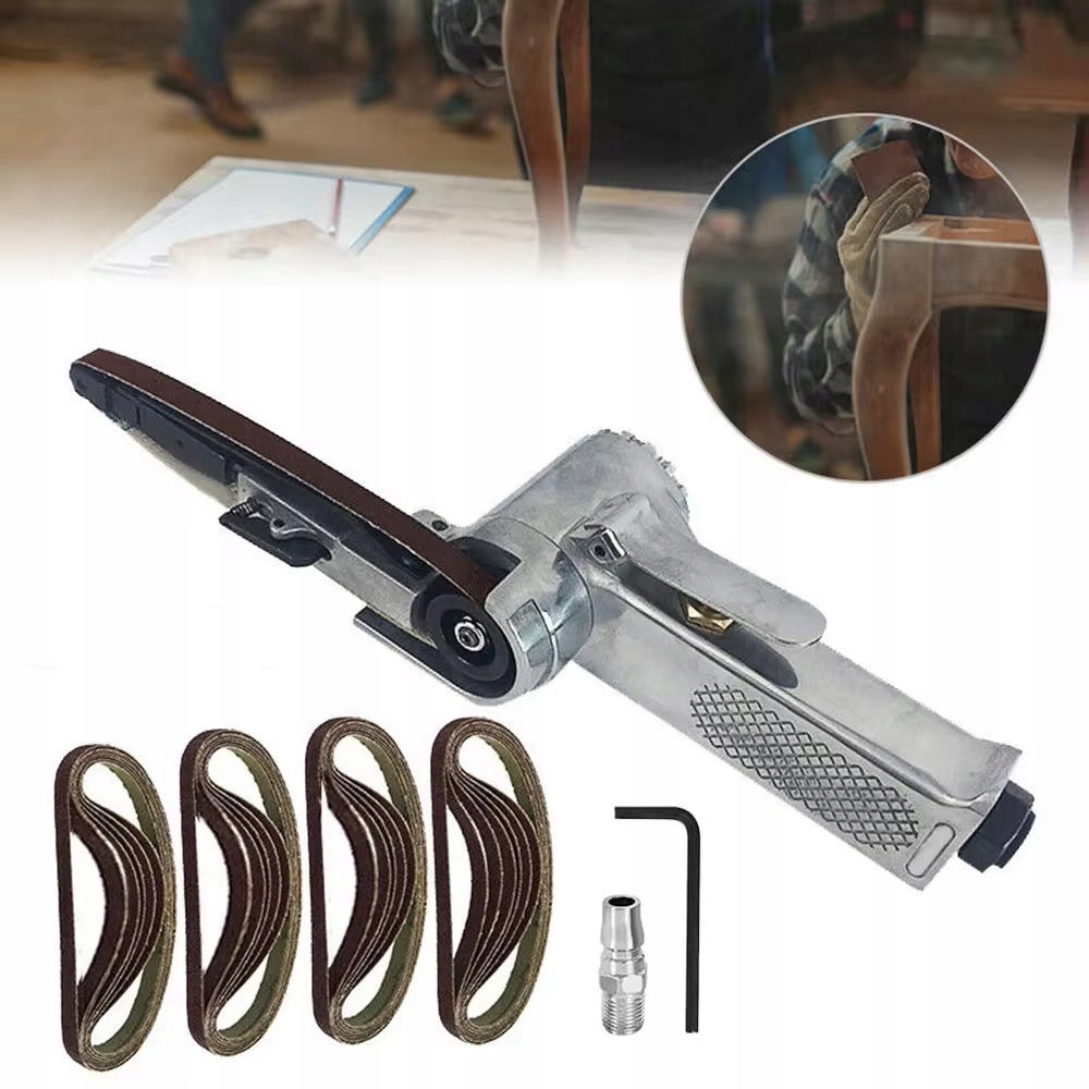 Pneumatická Pásová Bruska 10x330 mm Bezkoncová Páska 25 ks