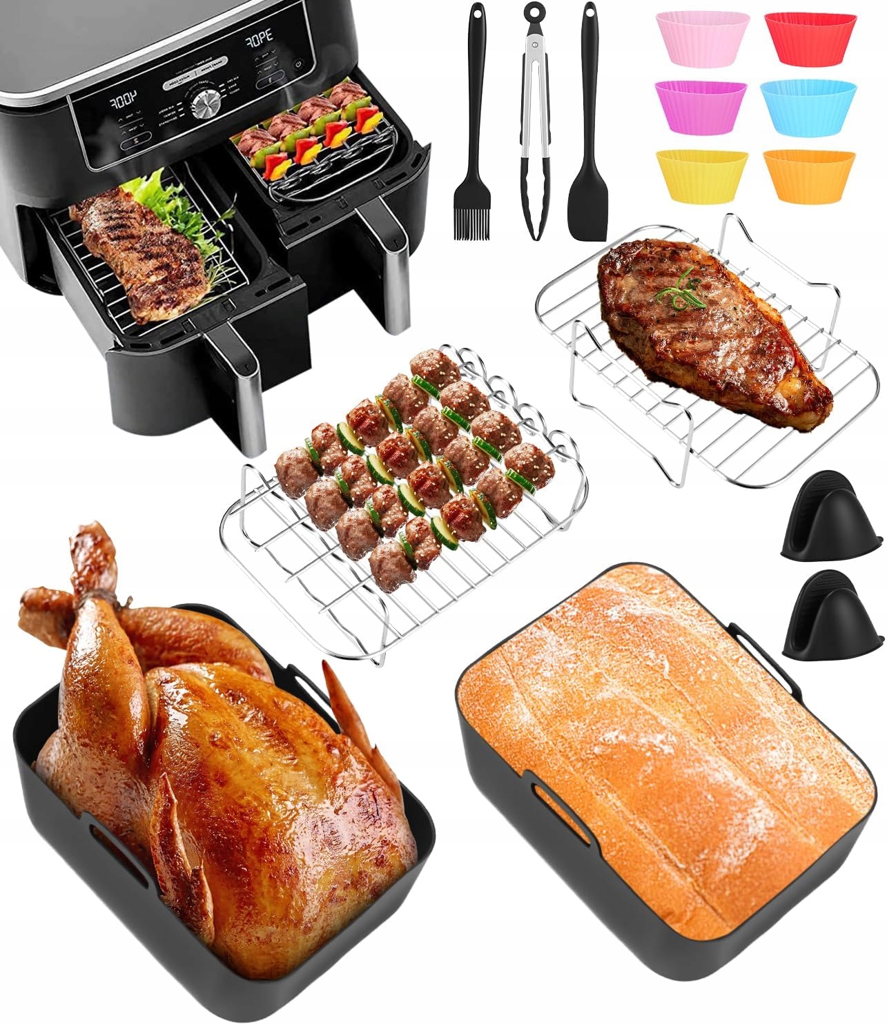 Sada Příslušenství Pro Horkovzdušnou Fritézu – 15 Dílů