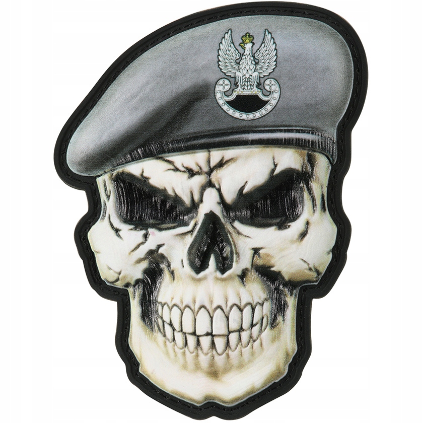 M-Tac Naszywka na rzep Czaszka w berecie Grom Grey 3D Pvc Wot