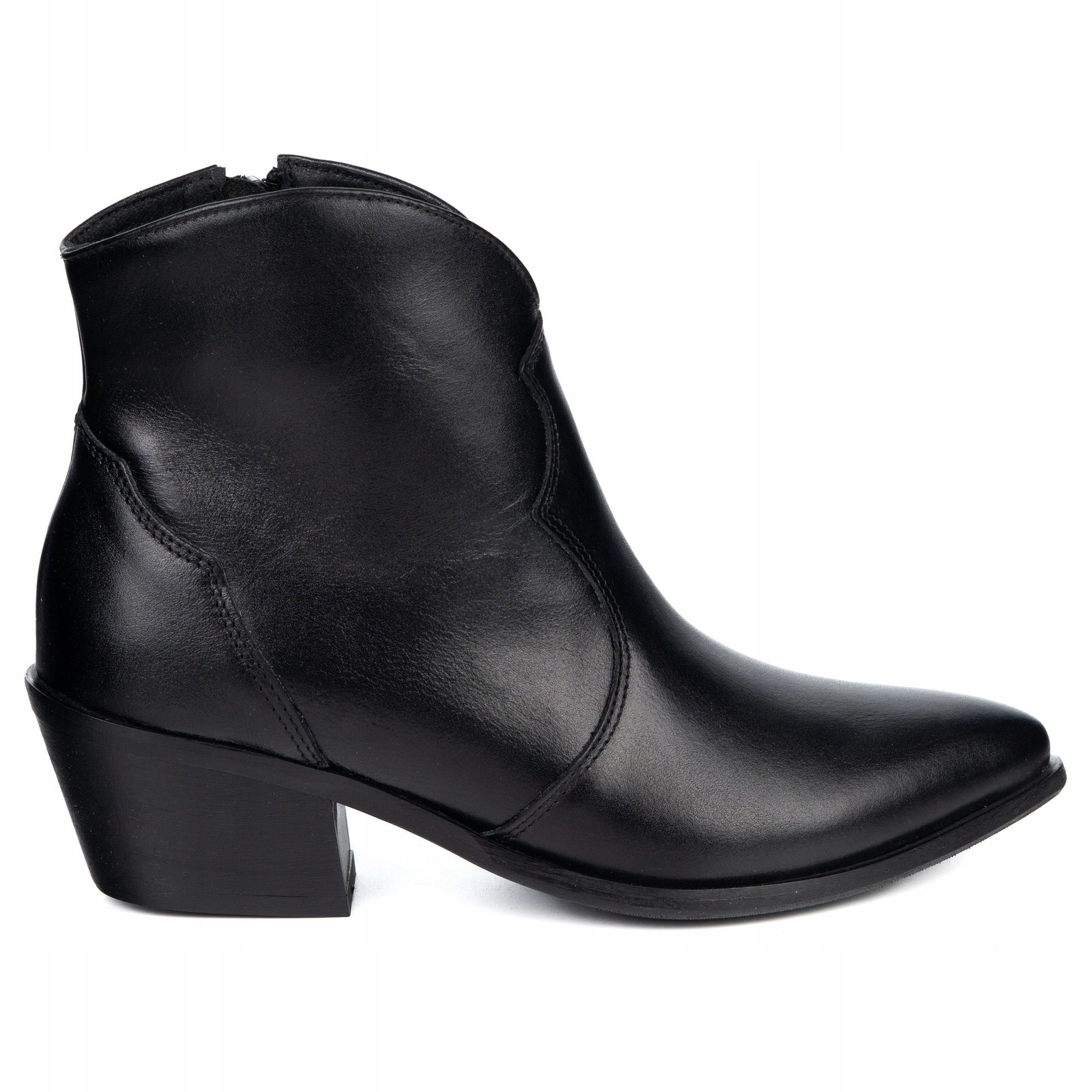 Dámské kožené nad kotník dámské kotníkové boty Olivier Monroe černé celozrnné 41