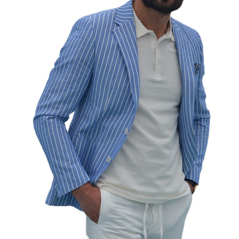 Moda męska marynarka Marynarka Z Lnianej Bawełny Marka bez marki