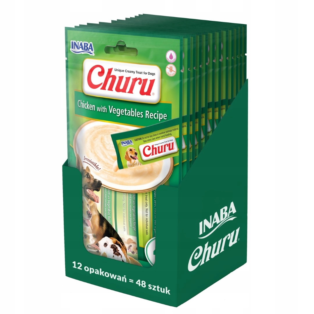 Inaba Dog Churu 12x56g Pamlsek Pasta pro psa s kuřecím masem a zeleninou