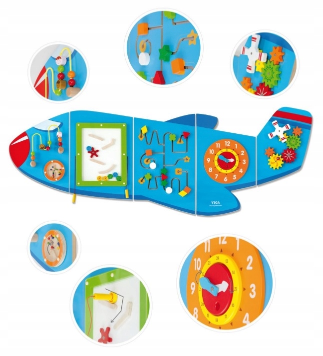 Viga Tablica Manipulacyjna Edukacyjny Duży Panel Ścienny Samolot Montessori