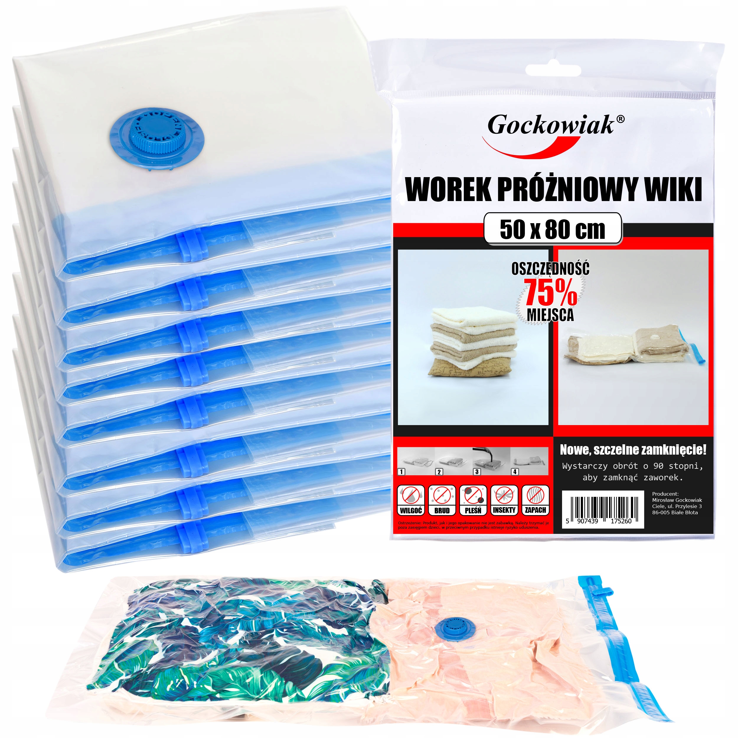 Vakuový Pytel Na Oblečení Povlečení Oblečení Organizér Pouzdro 50X80 CM