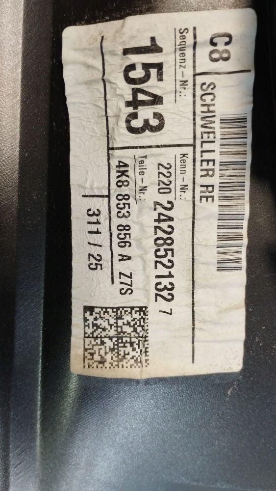 Audi A7 4K S LINE moulding threshold cap LZ7S 4K8853856A