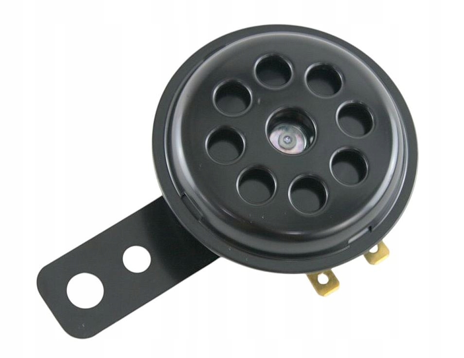 Sygnał klakson dźwiękowy 12V Do Simson Romet Komar Wsk fi 70mm czarny 1