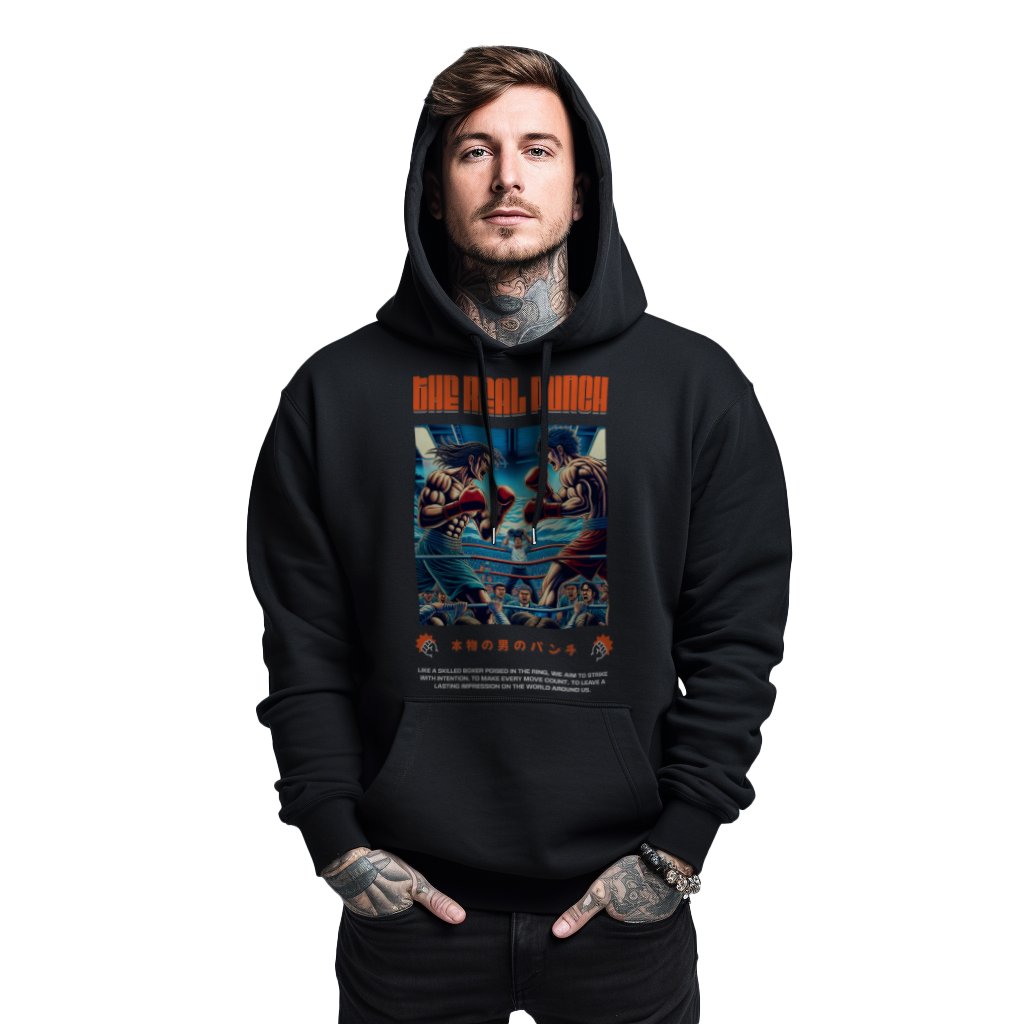 Mikina s s kapucí s potiskem Boxing Match Retro