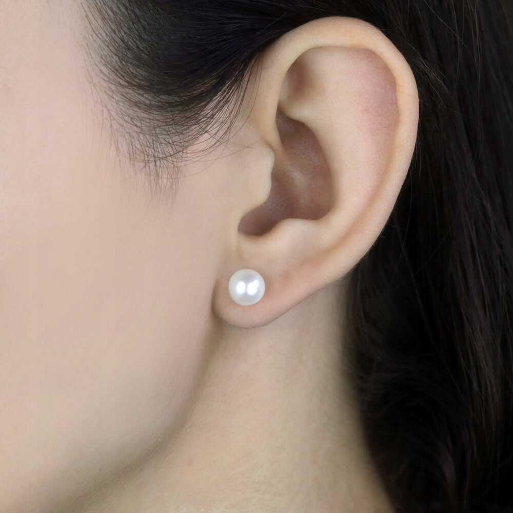 KLASYCZNE ZŁOTE KOLCZYKI NA SZTYFCIE Z PERŁAMI Marka Apearl