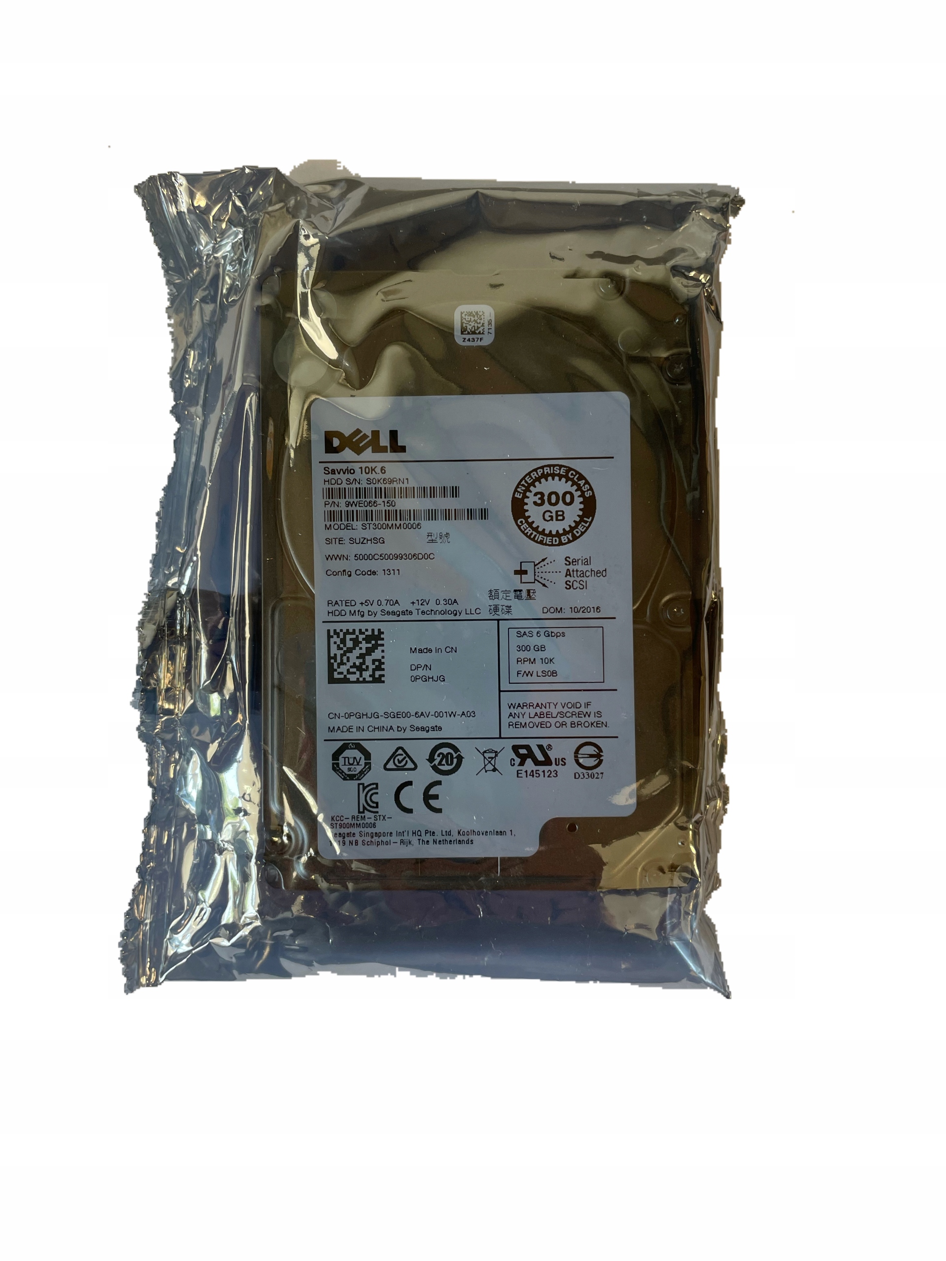 Dell New 0PGHJG 3NKW7 300GB 2.5 Sas 10K Gw