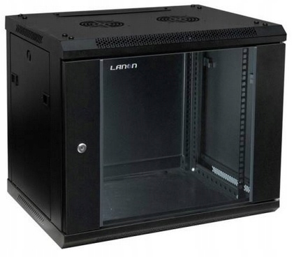 Черный шкаф стойки 6U висит LANON 600X600MM