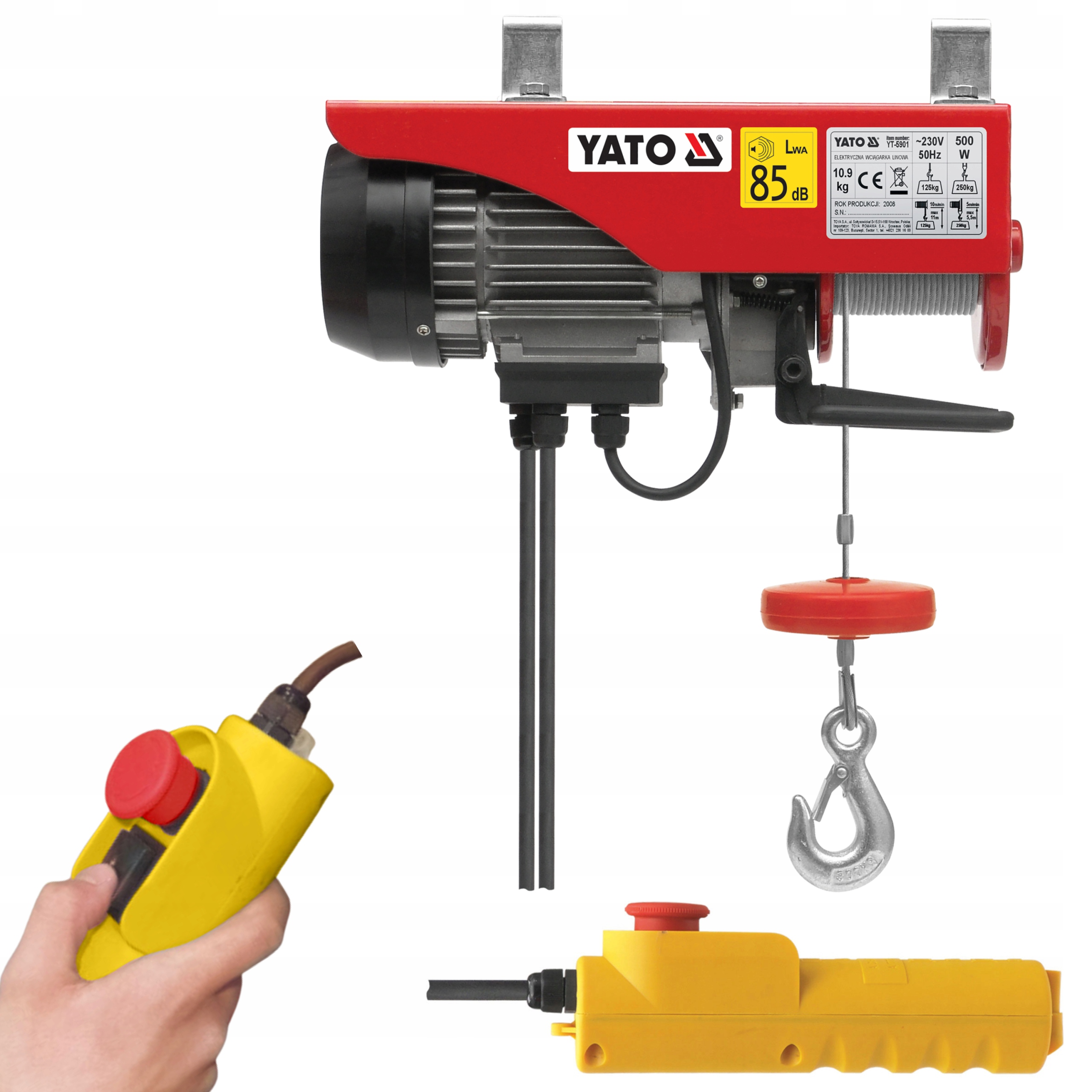 

Wyciągarka Wciągarka Elektryczna Linowa 250kg Yato