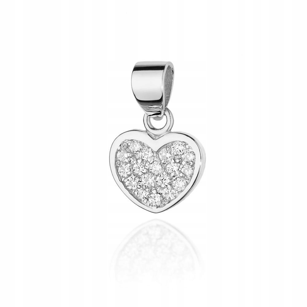 Zlatý přívěsek přívěsek srdce s diamanty Bílé zlato 585 Briliant 0.15 ct