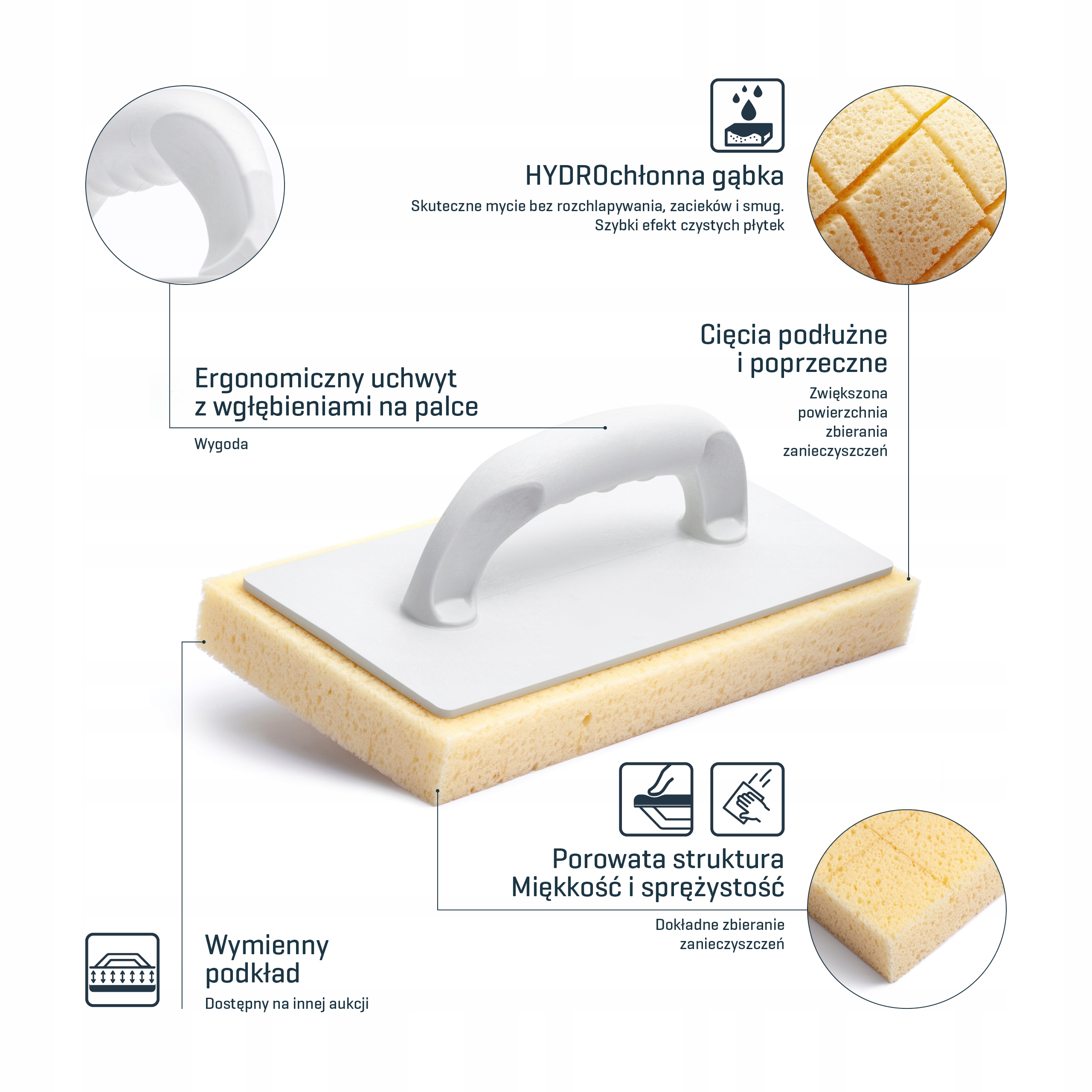 COMENSAL Paca glazurnicza L z gąbką HYDRO NACINANA Typ paca