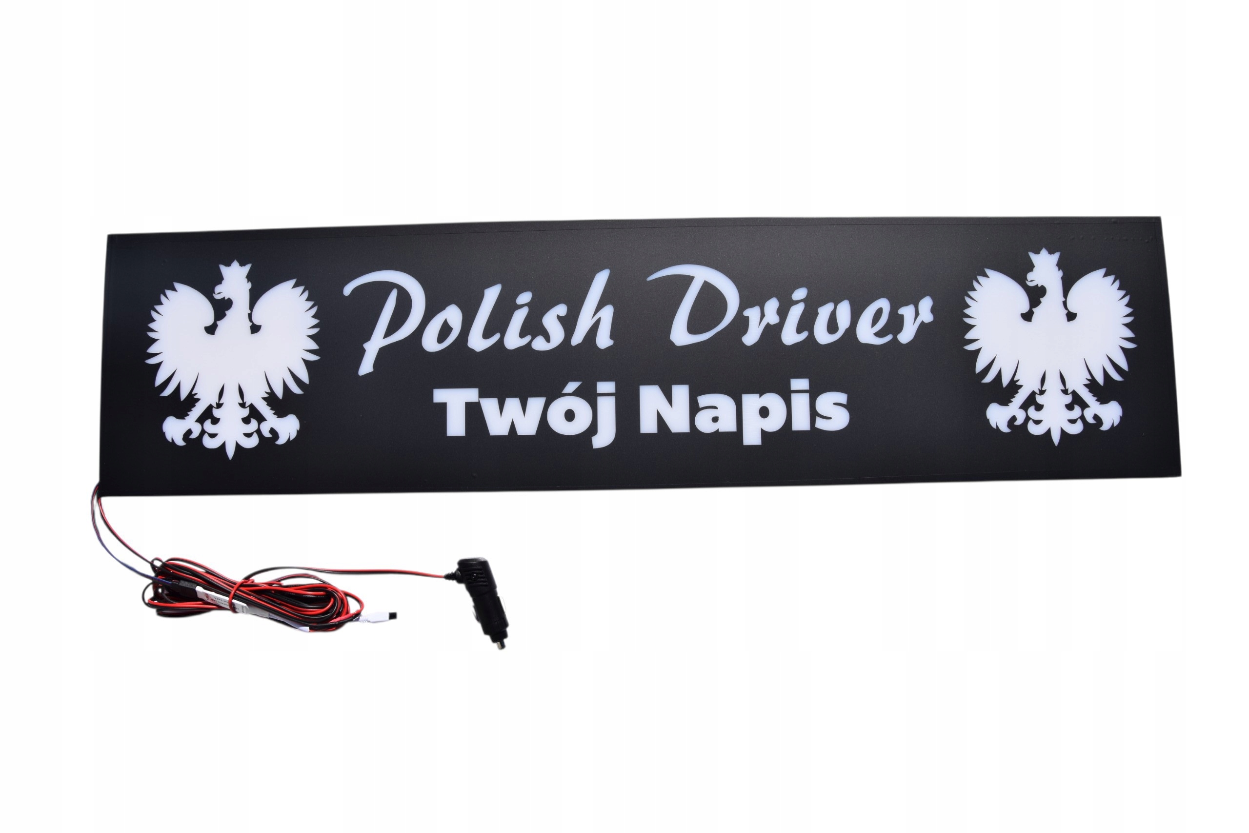 Led tabuľa Polish Driver nad posteľ s vaším nápisom modrá Tir Lkw