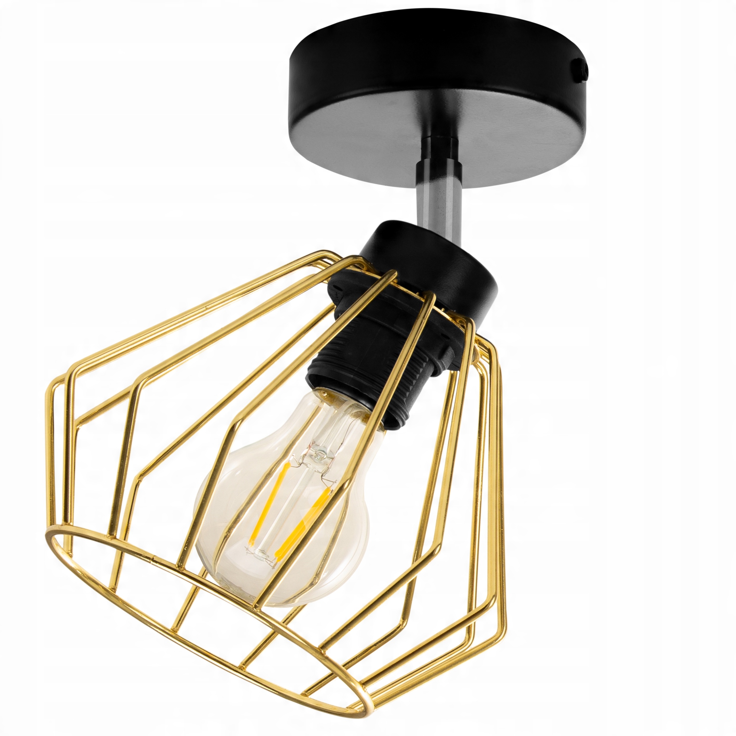 

Lampa Wisząca Sufitowa Żyrandol Złota Plafon Led