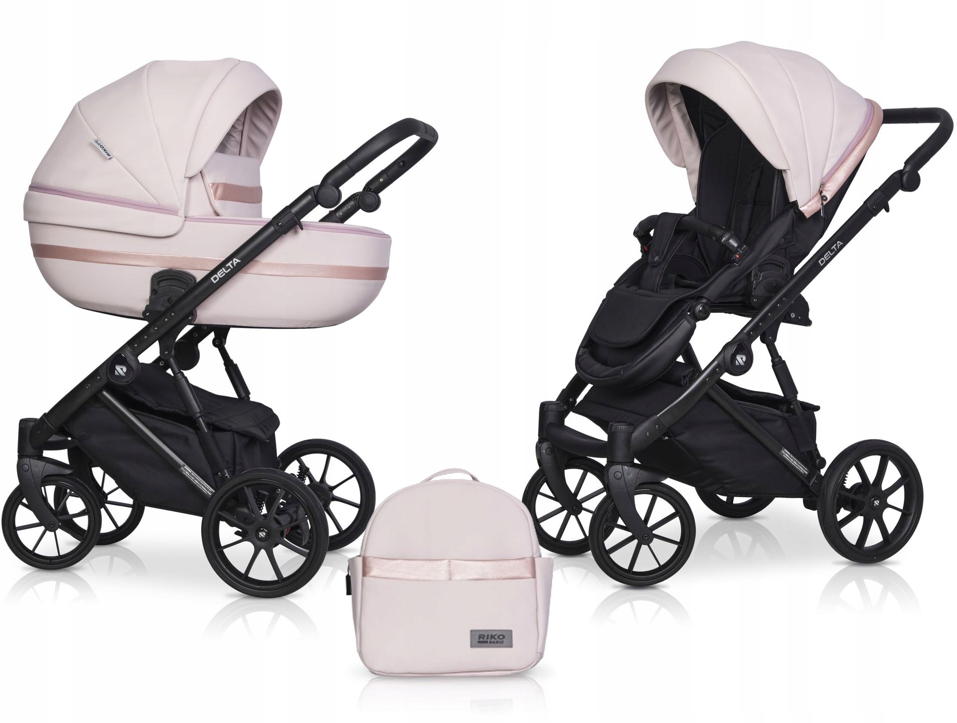 Wózek 2w1 Delta Ecco wielofunkcyjny Riko Basic do 22 kg ZESTAW FOLIA TORBA