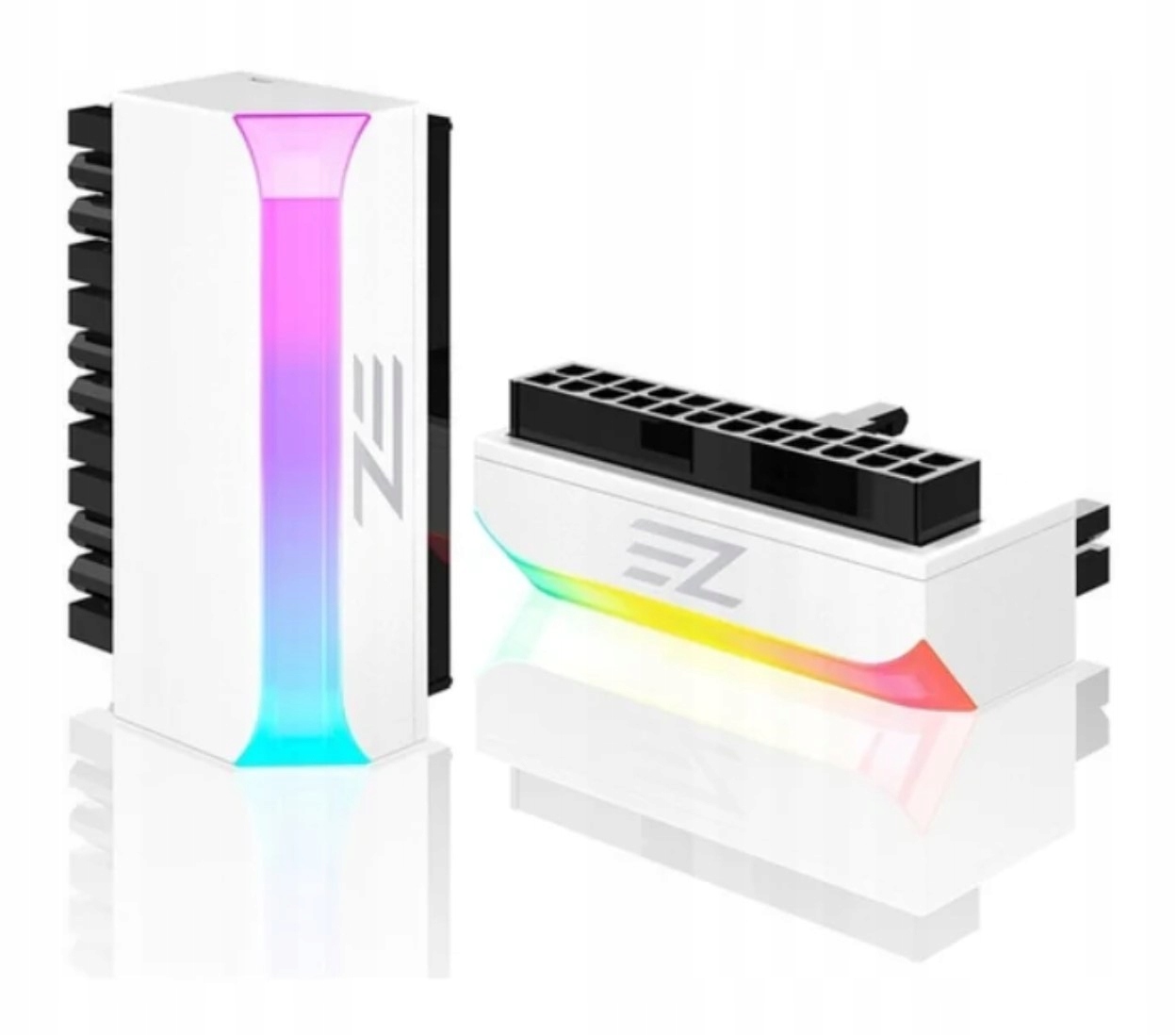 Adapter Atx 24pin 90 stopni kątowy aRGB Led WS2812B Pc Biały