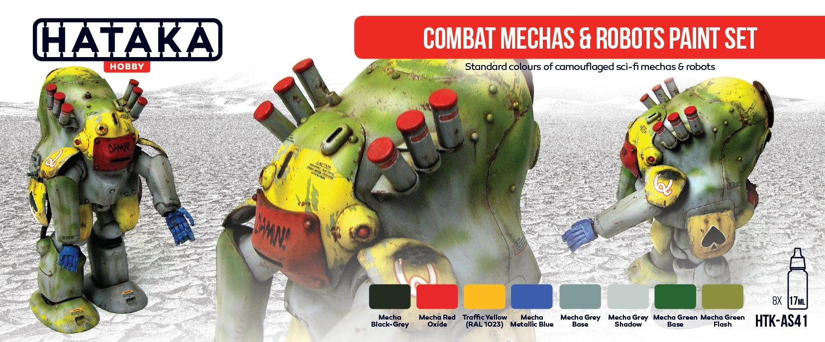 Hataka AS41 Combat Mechas & Robots sada barev 8x17 ml