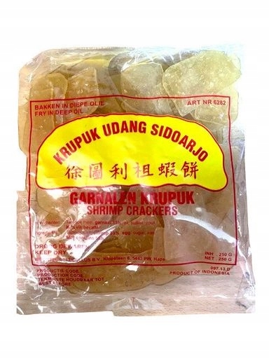 Levně 4xChipsy krekry pražičky na smažení 6x4 Krupuk Udang Sidoarjo250g Finna