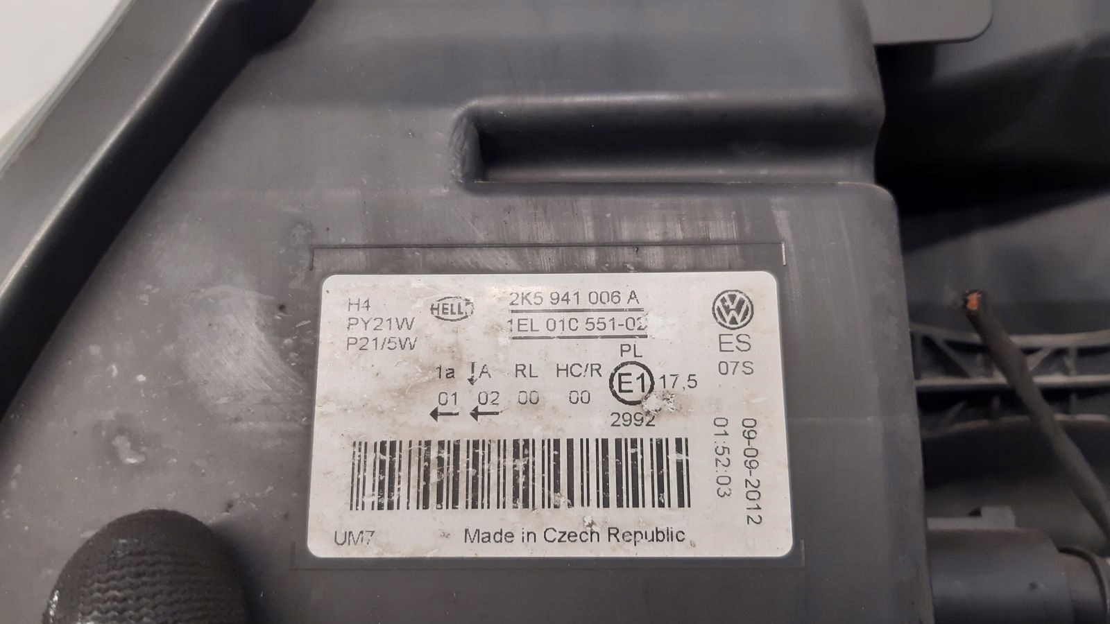 light front front right VW Caddy 2K5