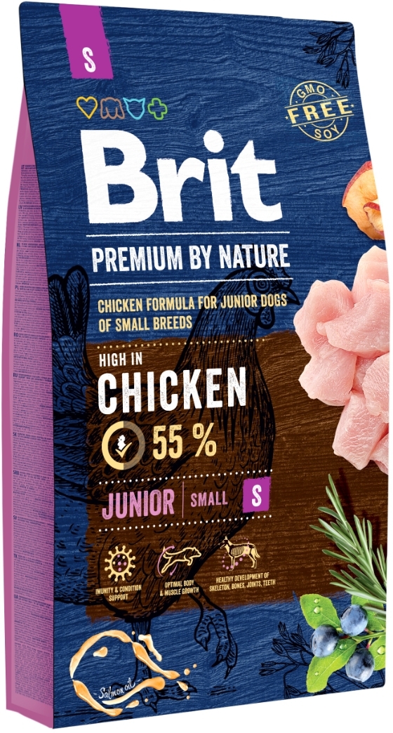 Brit Premium by Nature Junior S sucha karma dla psa z kurczakiem 8 kg