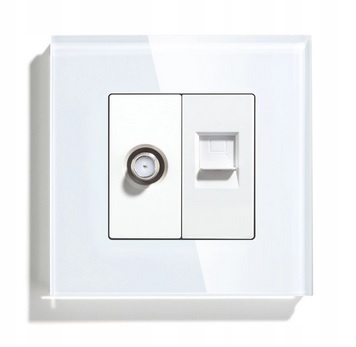 GNIAZDKO INTERNETOWE RJ45 + ANTENA SZKLANE LAN SAT