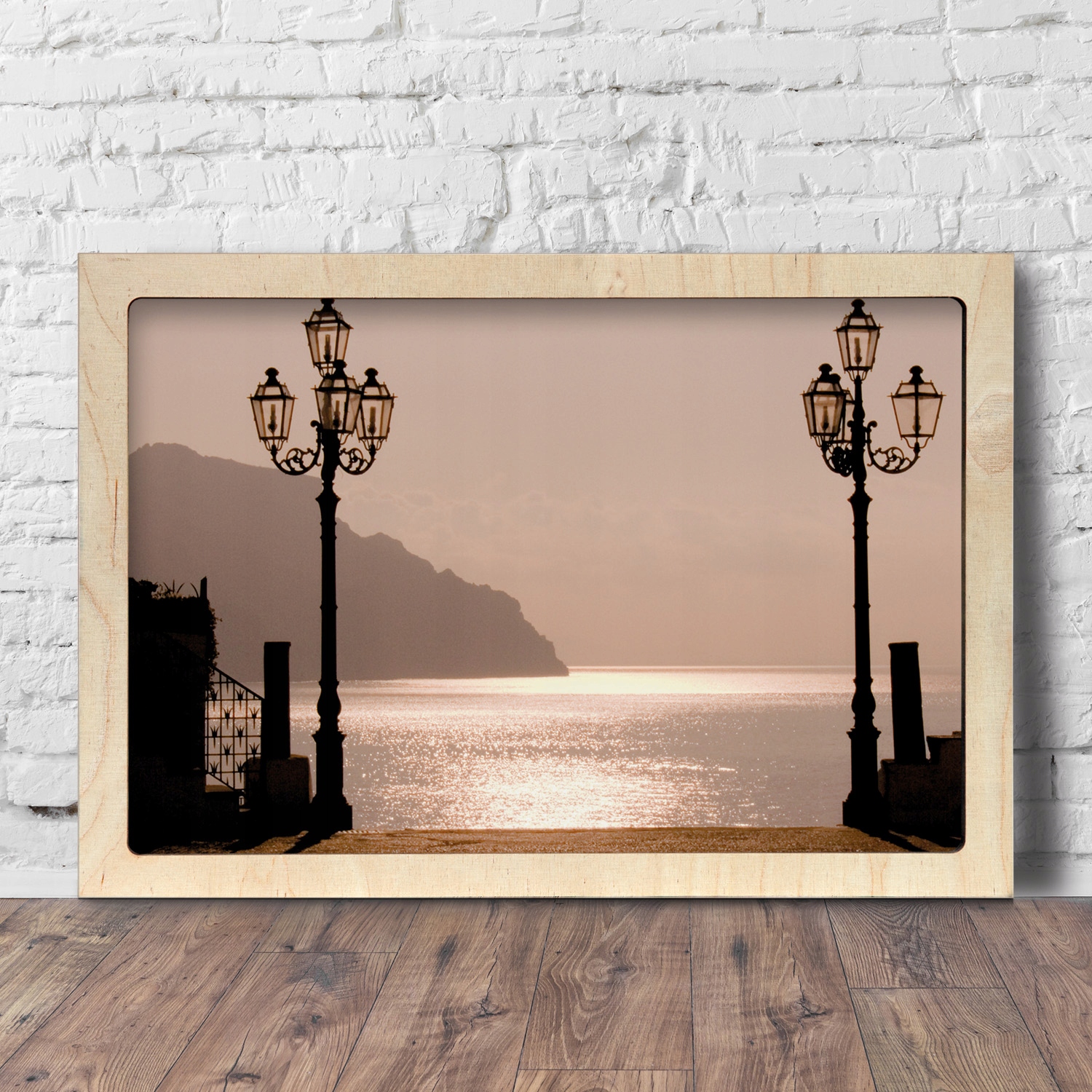 Foto obraz na zeď rámeček Lampy moře hory 60x40