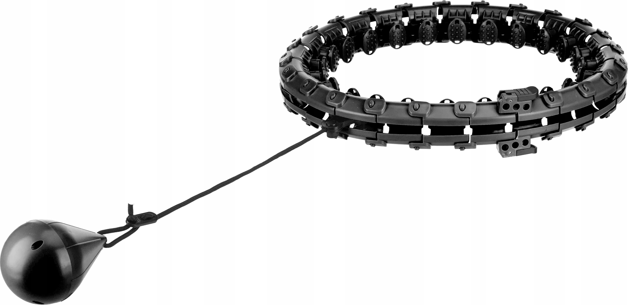 HULA HOP Z OBCIĄŻENIEM ODCHUDZAJĄCE REGULOWANE Z WYPUSTKAMI QUEENFIT Kolor dominujący czarny