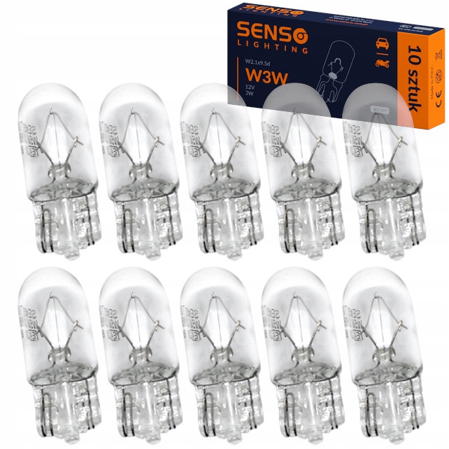 Żarówki Postojówki Senso W3W 12V 3W Homologacja E4 x10sztuk