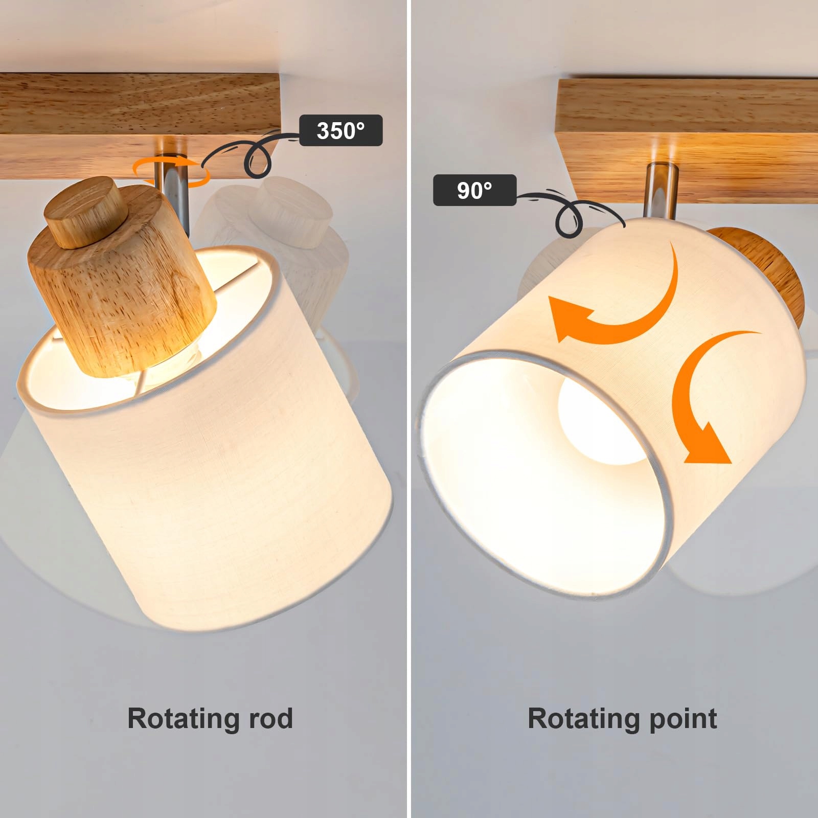 DOUGHELEC Lampa Sufitowa 4 Płomienna Vintage E14 Do Salonu — miniatura 4