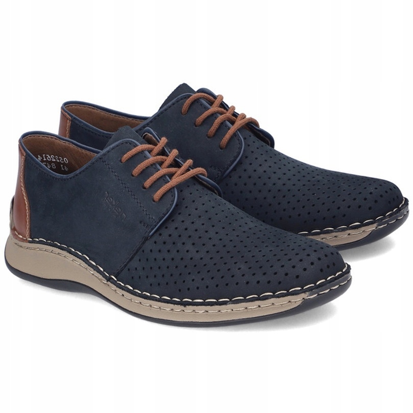 Pánské polobotky Rieker 05226-14 Blue modré Kůže Vel. 42